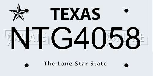 NTG4058 Texas License Plate
