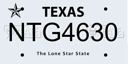 NTG4630 Texas License Plate