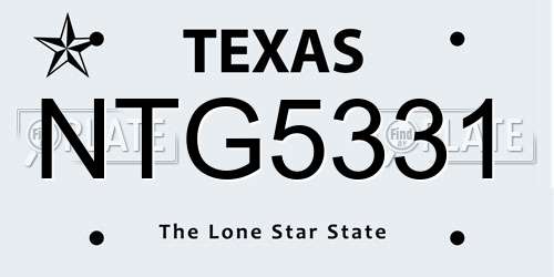 NTG5331 Texas License Plate