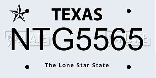 NTG5565 Texas License Plate