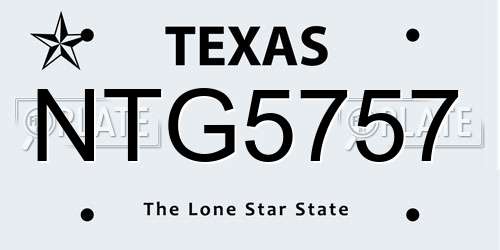 NTG5757 Texas License Plate