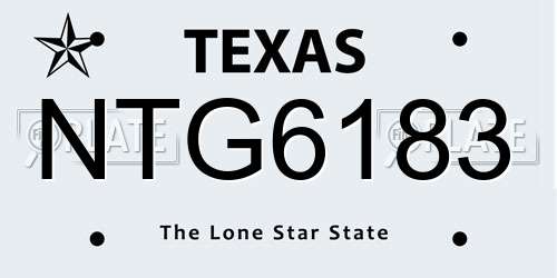 NTG6183 Texas License Plate