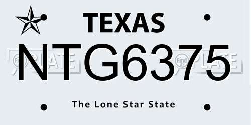 NTG6375 Texas License Plate