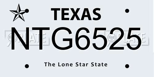 NTG6525 Texas License Plate