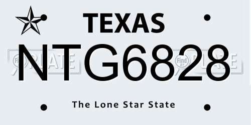 NTG6828 Texas License Plate