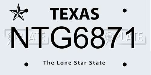 NTG6871 Texas License Plate