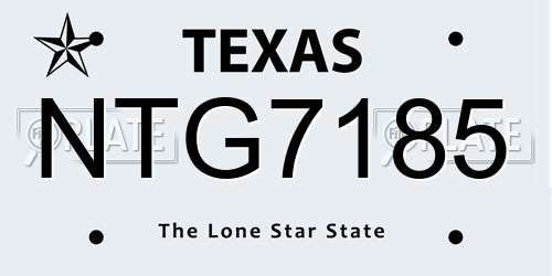 NTG7185 Texas License Plate