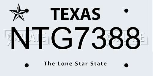 NTG7388 Texas License Plate