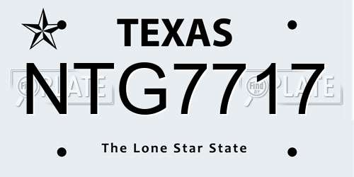 NTG7717 Texas License Plate