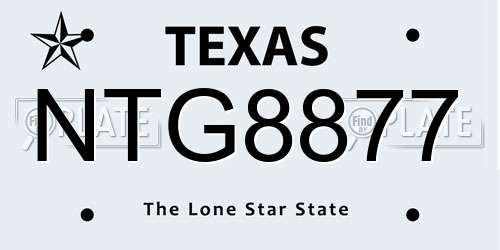 NTG8877 Texas License Plate