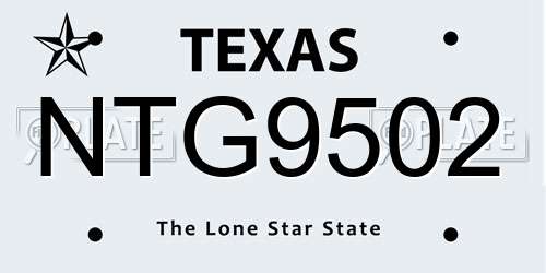 NTG9502 Texas License Plate
