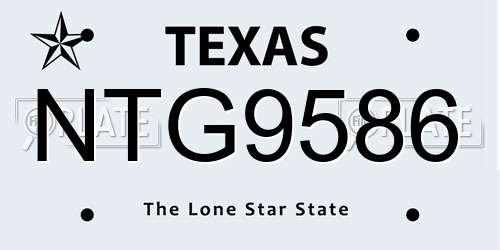 NTG9586 Texas License Plate