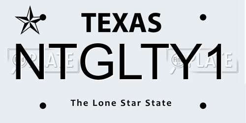 NTGLTY1 Texas License Plate