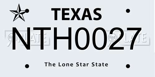 NTH0027 Texas License Plate