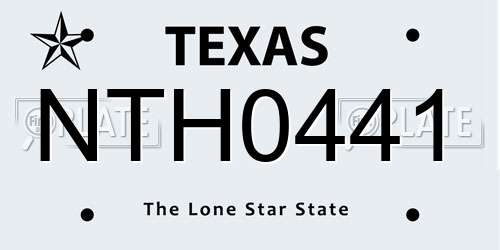 NTH0441 Texas License Plate