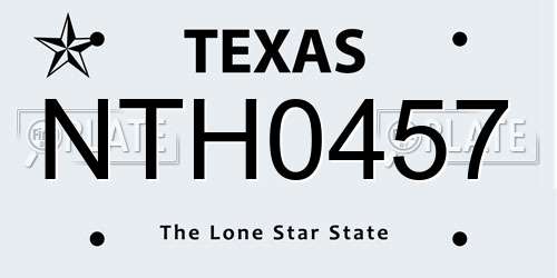 NTH0457 Texas License Plate