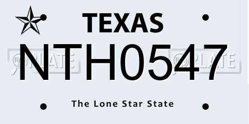 NTH0547 Texas License Plate