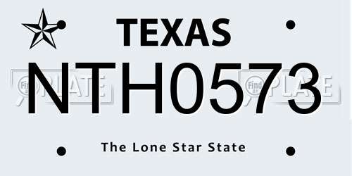 NTH0573 Texas License Plate
