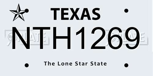 NTH1269 Texas License Plate