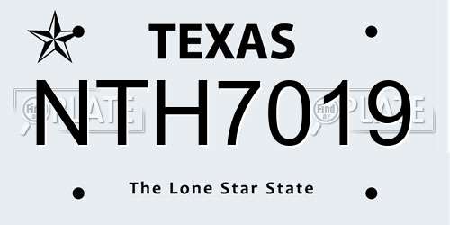 NTH7019 Texas License Plate