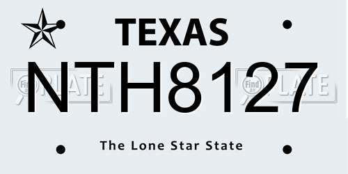 NTH8127 Texas License Plate