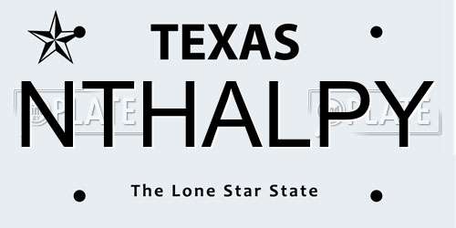 NTHALPY Texas License Plate
