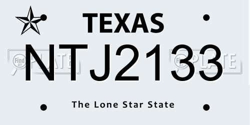 NTJ2133 Texas License Plate