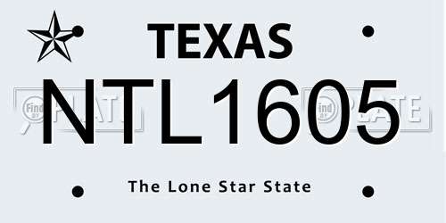 NTL1605 Texas License Plate