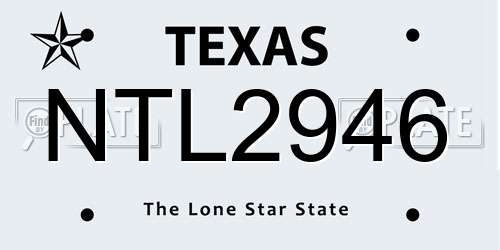 NTL2946 Texas License Plate