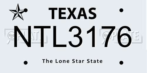 NTL3176 Texas License Plate