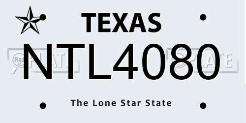 NTL4080 Texas License Plate
