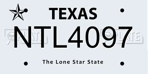 NTL4097 Texas License Plate