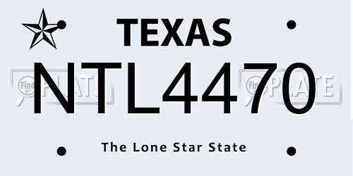 NTL4470 Texas License Plate