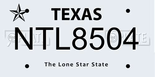 NTL8504 Texas License Plate