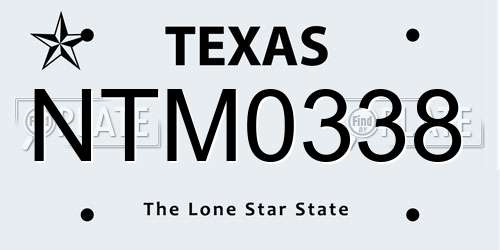 NTM0338 Texas License Plate