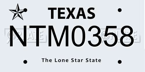 NTM0358 Texas License Plate