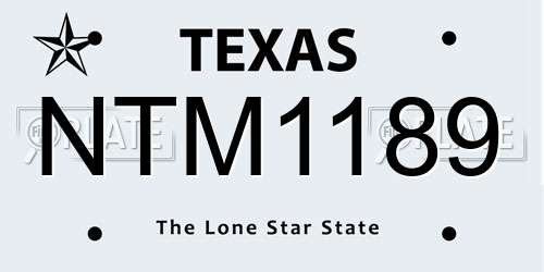 NTM1189 Texas License Plate
