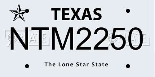 NTM2250 Texas License Plate