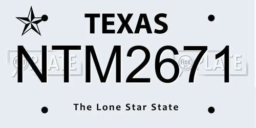 NTM2671 Texas License Plate