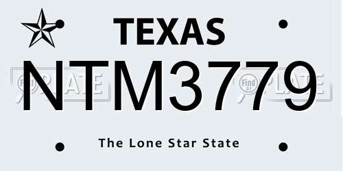 NTM3779 Texas License Plate