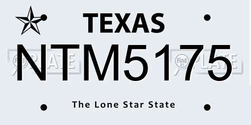 NTM5175 Texas License Plate