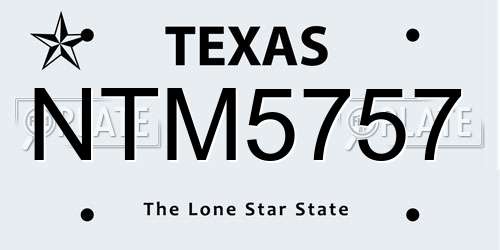 NTM5757 Texas License Plate