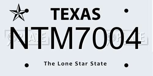 NTM7004 Texas License Plate