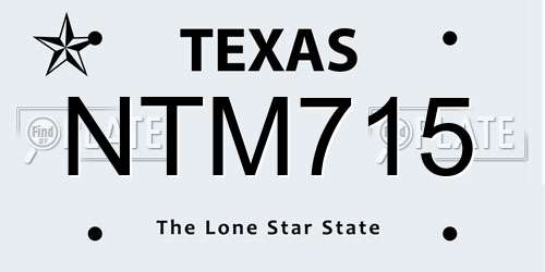 NTM715 Texas License Plate