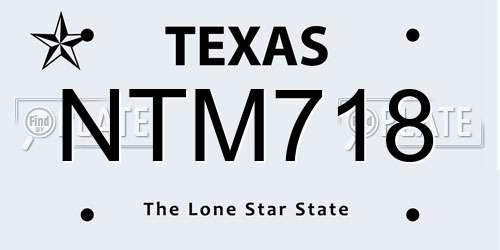 NTM718 Texas License Plate