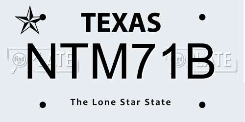 NTM71B Texas License Plate