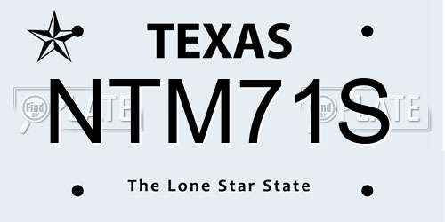 NTM71S Texas License Plate