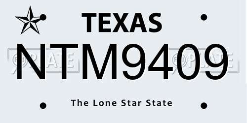 NTM9409 Texas License Plate