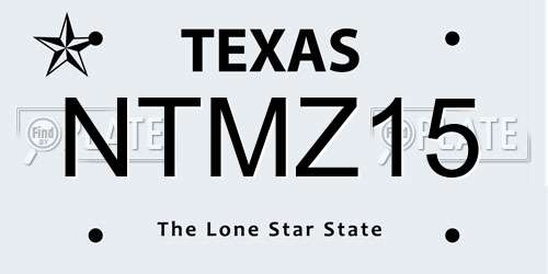 NTMZ15 Texas License Plate