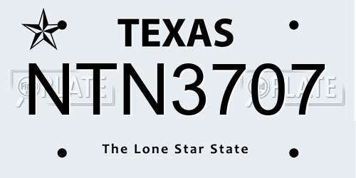 NTN3707 Texas License Plate